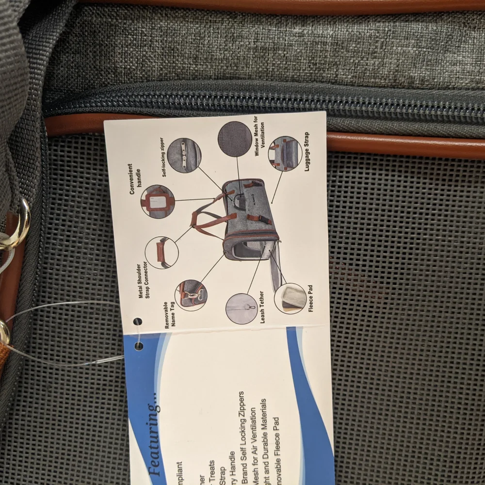 Gray and Brown Pet Carrier for Travel